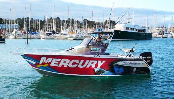 Leaving port for a dive at Little Barrier NZ